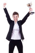 excited young business woman
