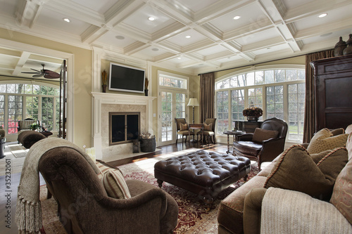 Photo: Large family room with fireplace Large family room with fireplace
