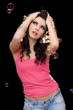 Passionate young brunette