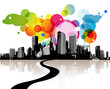 Abstract illustration with city.