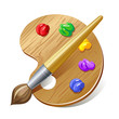 Vektor: palette with brush palette with brush