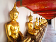 A row of seated Buddhas statue at Wat Pho A row of seated Buddhas statue at Wat Pho