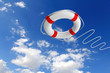 Rescue ring against skyscrapers