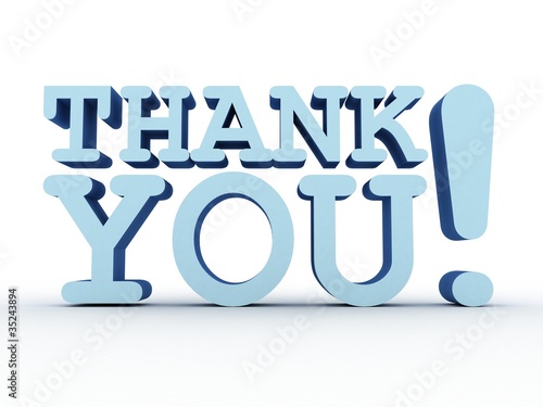 Illustration: THANK YOU blue text THANK YOU blue text