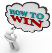 Person Thinks of How to Win Strategy Thought Cloud