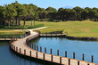 Bridge over an artificial pond. Bridge over an artificial pond.