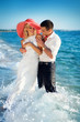 young and beautiful newly-married couple