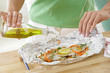 A fényképek részletei Fillet de poisson en papillotte
