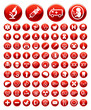 Set of simple medical icons and warning signs