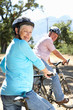 Senior couple on country bike ride