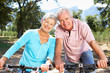 Senior couple on country bike ride