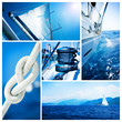 Foto: Yacht collage. Sailboat. Yachting concept Yacht collage. Sailboat. Yachting concept