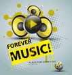 Music audio concept poster template