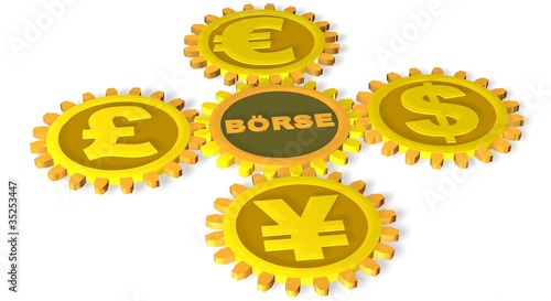 Illustration: Währung an der Börse Währung an der Börse