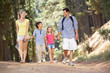 Family on country walk