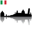 vector Pisa silhouette skyline with Italian flag