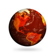 Isolated Planet Earth showing North America with Global Warming
