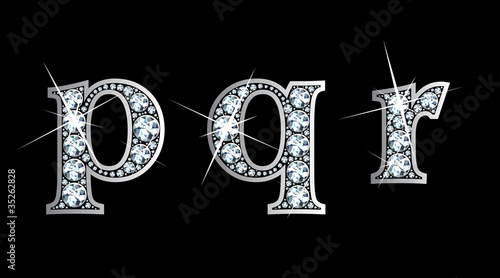 Vector: Diamond p, q, r in Lower Case Diamond p, q, r in Lower Case