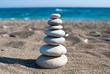 Close-up of pebbles stack