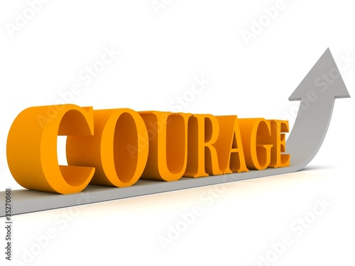 Illustration: courage arrow concept courage arrow concept