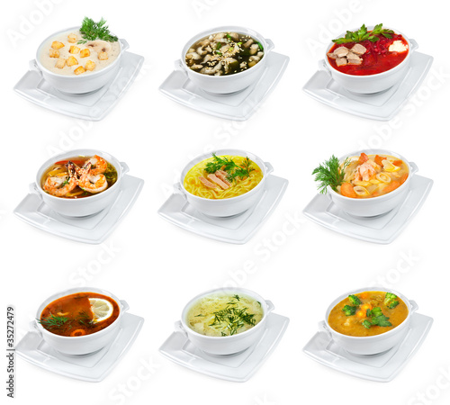 Photo: Soups isolated Soups isolated