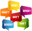 Speech Bubbles Interrogatives Coloured