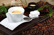 Tazzina di caffè con zucchero assortito