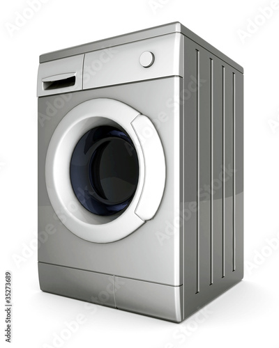 Illustration: picture of washing machine on a white background picture of washing machine on a white background
