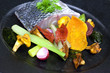Cuisine, gastronomie, poisson, légumes, plat, assiette