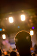 Man head silhouette with concert lights Man head silhouette with concert lights