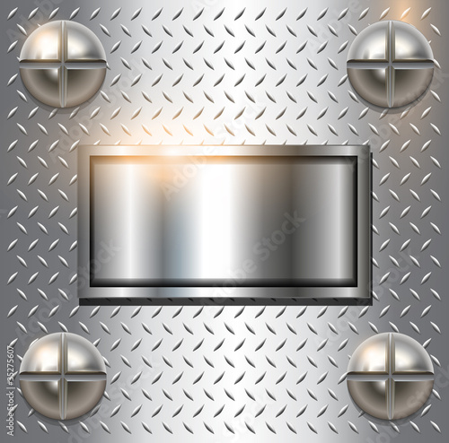 Vector: Metal background with screws Metal background with screws