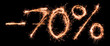 Sale percents made of real sparklers