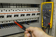 Electrical engineer at work