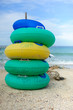 Rubber ring on the beach