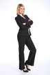 Smiling young blonde woman in business suit