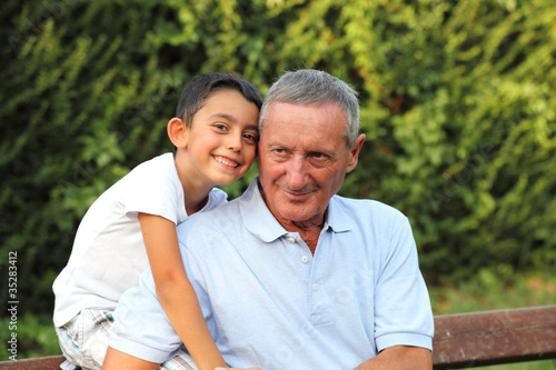 Photo: Grandfather and grandchild Grandfather and grandchild