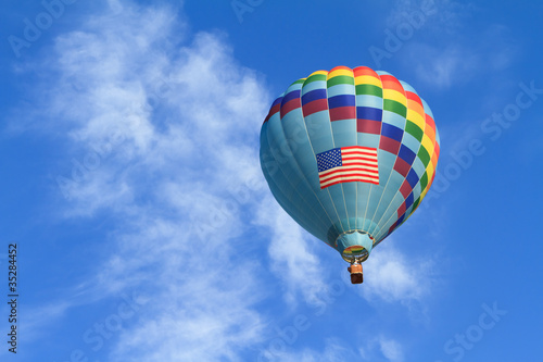 Photo: hot air balloon with us flag hot air balloon with us flag