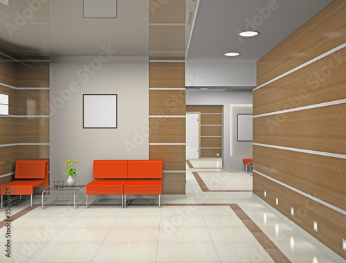 Illustration: Hall a modern office Hall a modern office