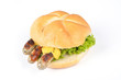 Frisches Brötchen mit Rostbratwürstl vom Grill
