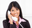 happy indian receptionist