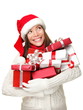 Christmas gifts shopping girl thinking looking up Christmas gifts shopping girl thinking looking up