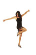Mujer española bailando flamenco en fondo aislado