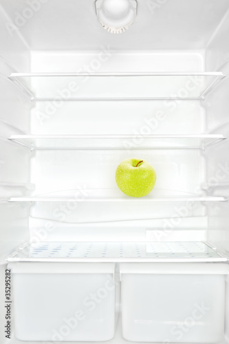 Photo: Apple in fridge. Apple in fridge.