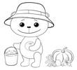 Teddy bear gardener, contours Teddy bear gardener, contours