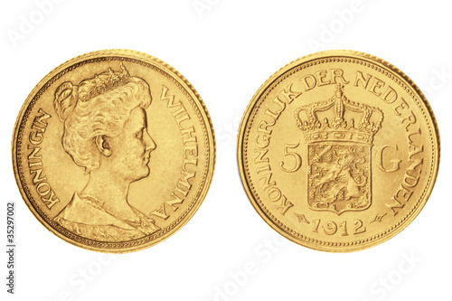 Photo: 5 Gulden Wilhelmina Niederlande 5 Gulden Wilhelmina Niederlande