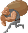 Illustration: robber with a sack of money robber with a sack of money