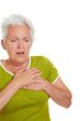 Seniorin mit Herzinfarkt