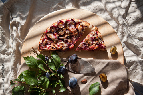 Photo: Breakfast with plum tart Breakfast with plum tart