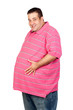 Fat man with pink shirt