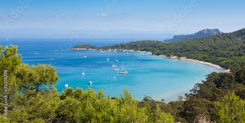 Photo: Panoramic view of Porquerolles island in France Panoramic view of Porquerolles island in France
